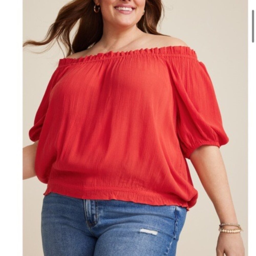 Maurices Plus Size Woven Off The Shoulder Blouse